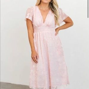 June Smocked Midi | Baltic Born | Blush Pink